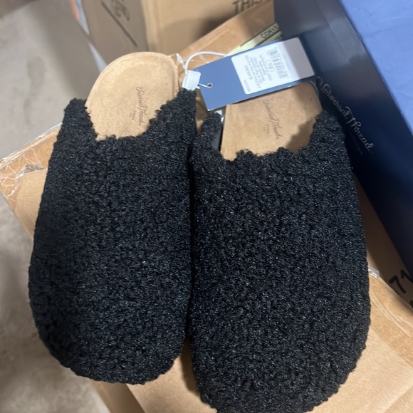 Fuzzy Black Mules tag has been removed! I wore them twice 😊 - Picture 1 of 3
